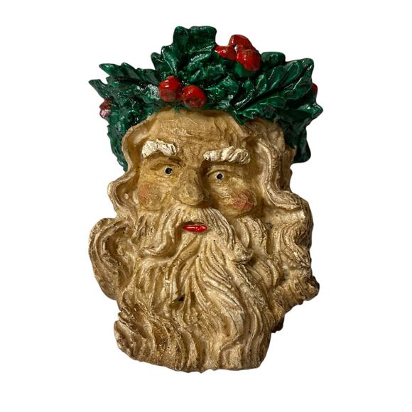 1980's Vintage Plaster Santa Claus Christmas Ornament Made in Taiwan - Picture 1 of 9